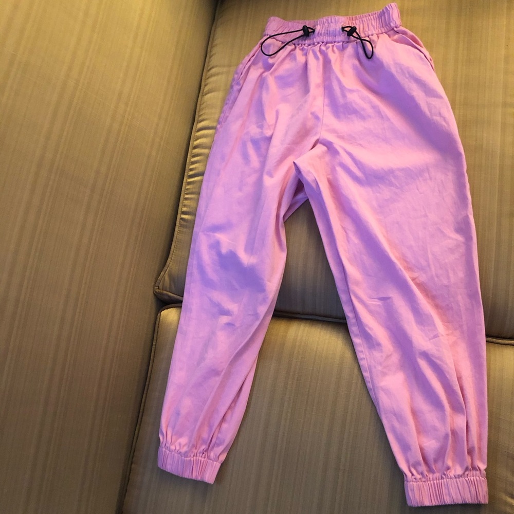 ASOS pink cargo pants with drawstring